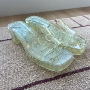 Gucci Clear Rubber Slides
